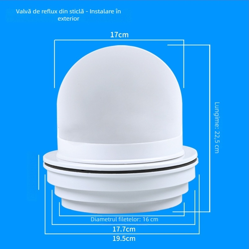 Valvă de sens invers pentru bucătărie prin perete, pentru hotă din sticlă, plastic, stil modern minimalist