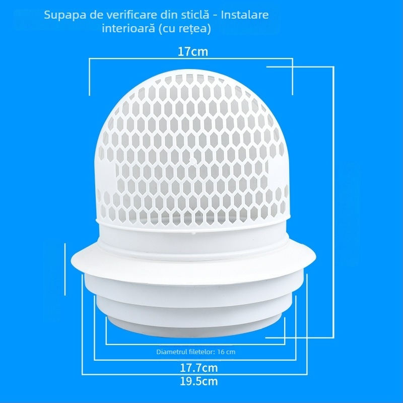 Valvă de sens invers pentru bucătărie prin perete, pentru hotă din sticlă, plastic, stil modern minimalist