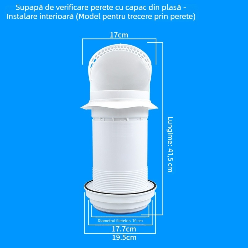 Valvă de sens invers pentru bucătărie prin perete, pentru hotă din sticlă, plastic, stil modern minimalist
