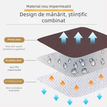 Șorț cu mâneci lungi pentru bărbați, PVC, impermeabil și rezistent la ulei, model geometric abstract, stil japonez