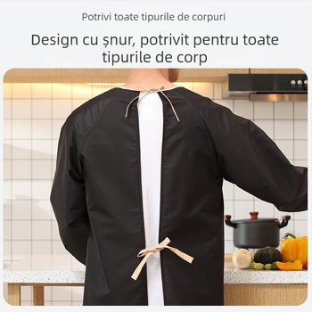 Șorț cu mâneci lungi pentru bărbați, PVC, impermeabil și rezistent la ulei, model geometric abstract, stil japonez