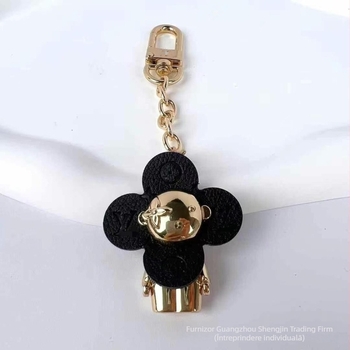 Pandantiv din aliaj pentru rucsac cu trifoi cu patru foi — charm metalic