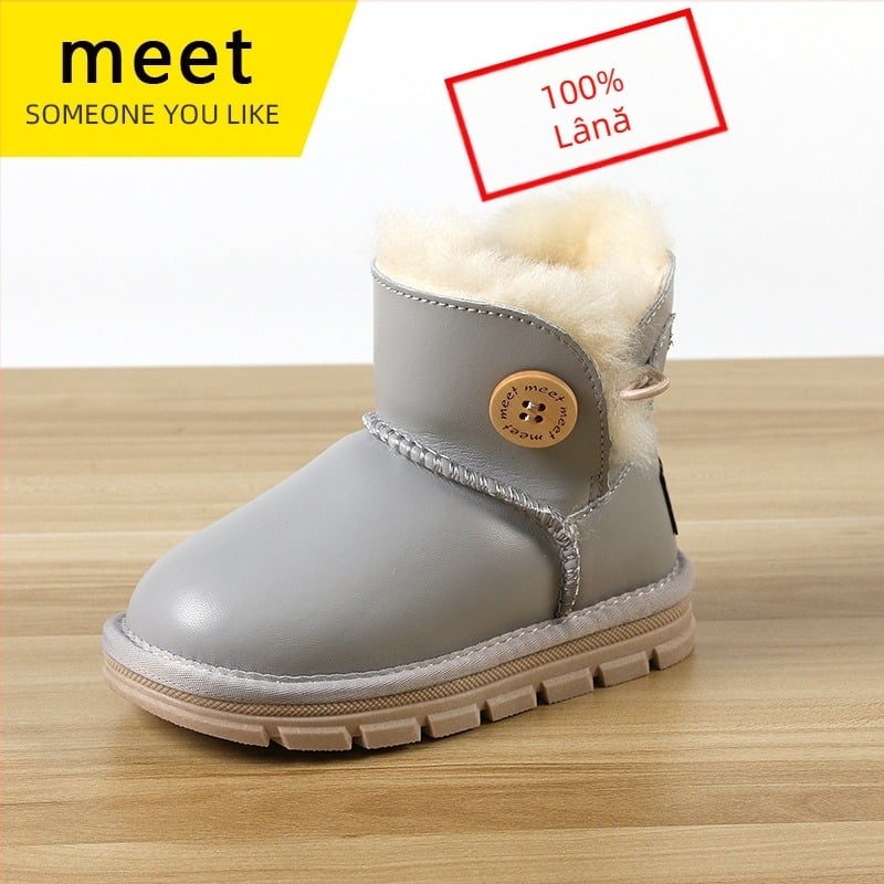 Ghete de gleznă pentru copii din piele de vițel – stil leisure, vârsta 1–16 ani, brand MEET SOMEONEYOULIKE