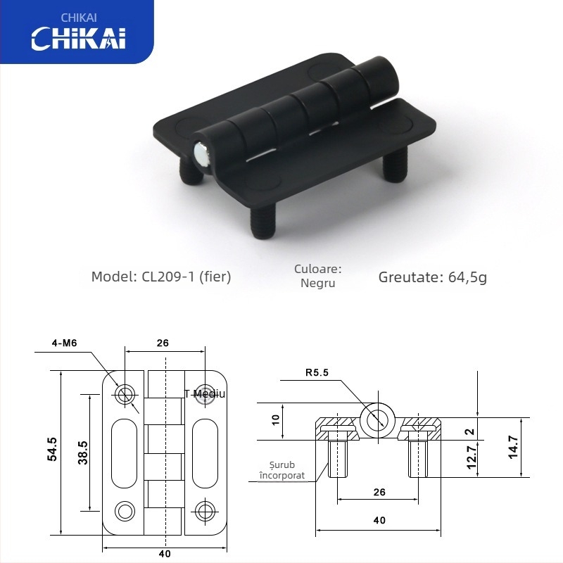 Balama CL209 pentru cutii de distribuție, din aliaj de zinc; modele CL209-1, CL209-A, CL209-1C; material: aliaj de zinc; finisaj de suprafață: electroplacare și polisare; marcă: Chikai