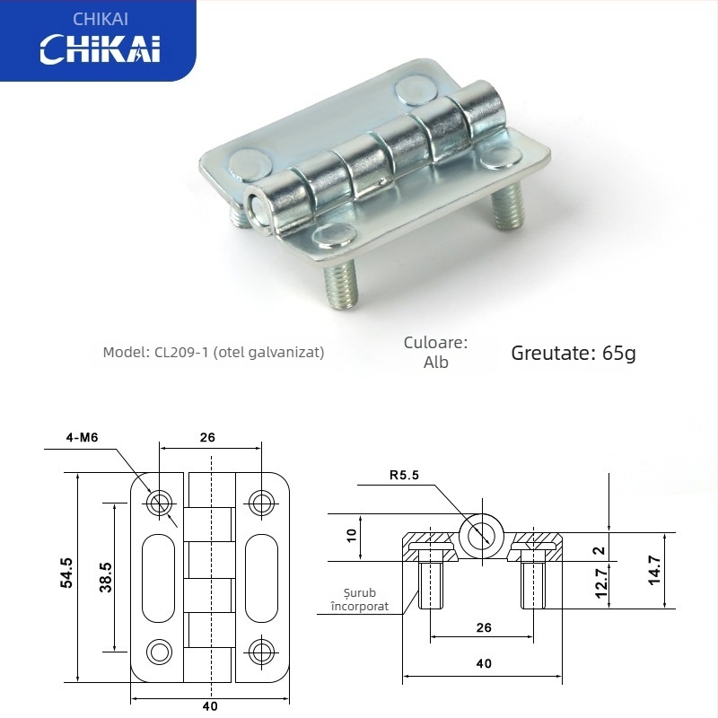 Balama CL209 pentru cutii de distribuție, din aliaj de zinc; modele CL209-1, CL209-A, CL209-1C; material: aliaj de zinc; finisaj de suprafață: electroplacare și polisare; marcă: Chikai