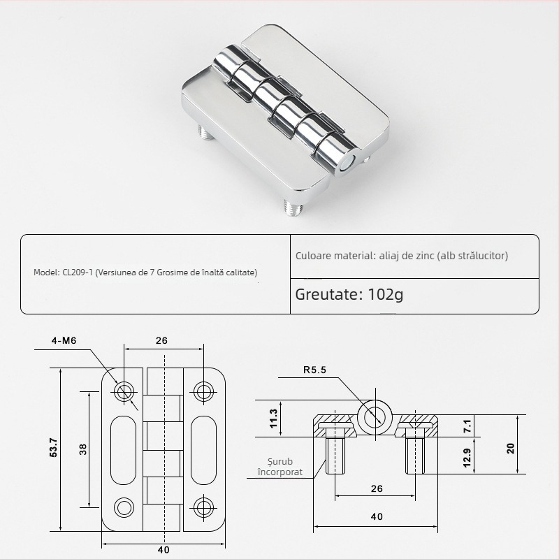 Balama CL209 pentru cutii de distribuție, din aliaj de zinc; modele CL209-1, CL209-A, CL209-1C; material: aliaj de zinc; finisaj de suprafață: electroplacare și polisare; marcă: Chikai