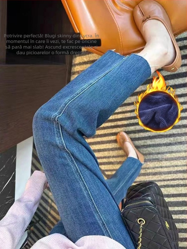 Jeansi de maternitate din bumbac, cu extensie în patru direcții și susținere a abdomenului, croială lejeră, 70–80% bumbac