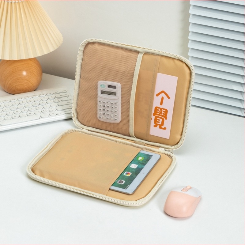 Husă verticală pentru iPad cu căptușeală interioară, stil coreean feminin, capacitate mare, clutch portabil cu capse