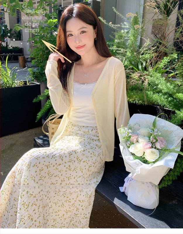 Cardigan Lyocell (Tencel) și poliester pentru femei - croială lejeră, protecție UPF50+, cu nasturi la trei rânduri, primăvara 2025