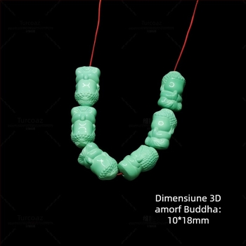 Pandant din magnezit cu gravură Guanyin, Buddha Maitreya și Pixiu; talisman; formă: mărgele în formă de măr / mărgele de tip vechi; prelucrare: gravare și polisare; Origine: Shanwei; Stil: lux ușor