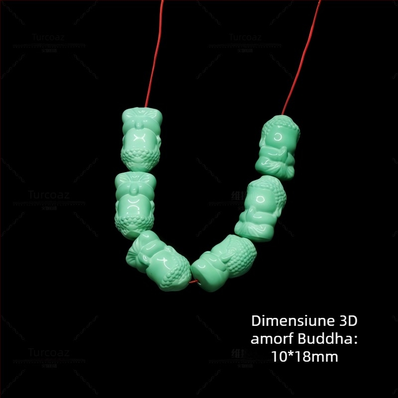 Pandant din magnezit cu gravură Guanyin, Buddha Maitreya și Pixiu; talisman; formă: mărgele în formă de măr / mărgele de tip vechi; prelucrare: gravare și polisare; Origine: Shanwei; Stil: lux ușor