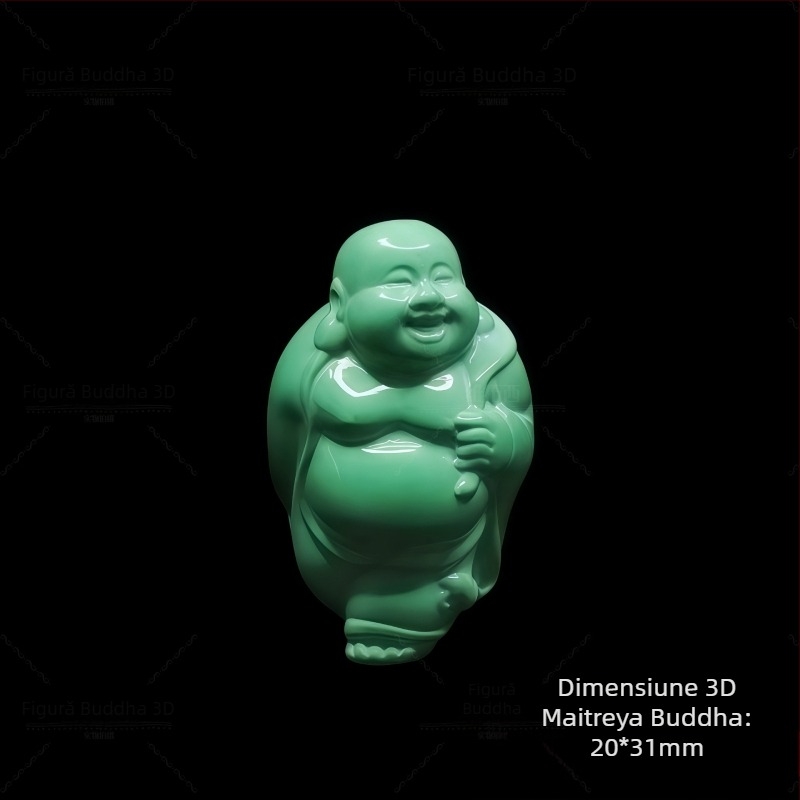 Pandant din magnezit cu gravură Guanyin, Buddha Maitreya și Pixiu; talisman; formă: mărgele în formă de măr / mărgele de tip vechi; prelucrare: gravare și polisare; Origine: Shanwei; Stil: lux ușor