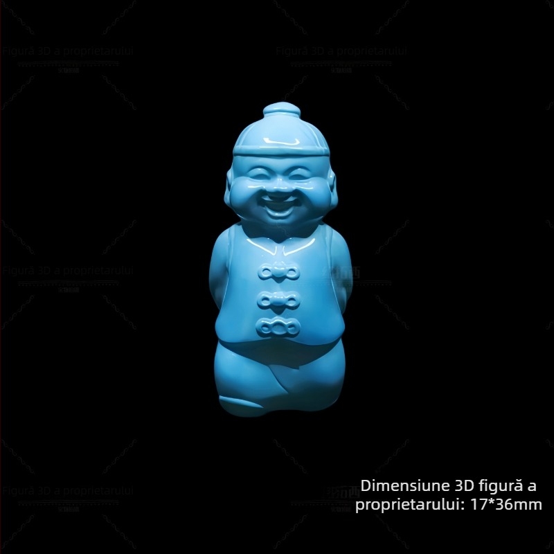 Pandant din magnezit cu gravură Guanyin, Buddha Maitreya și Pixiu; talisman; formă: mărgele în formă de măr / mărgele de tip vechi; prelucrare: gravare și polisare; Origine: Shanwei; Stil: lux ușor