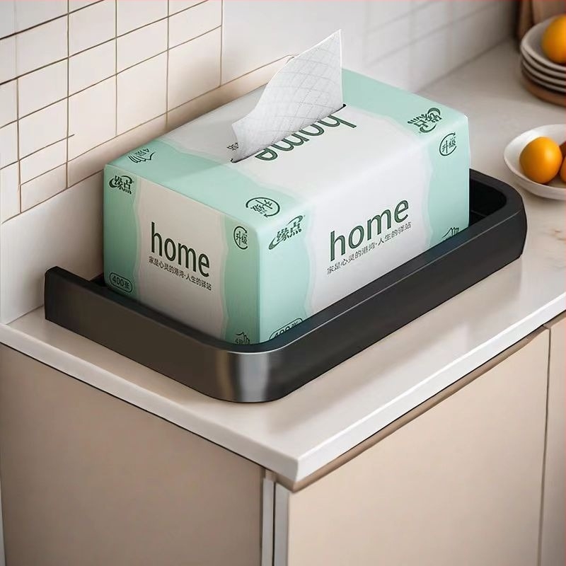 Suport montat pe perete pentru hârtie igienică și raft de depozitare – oțel carbon, formă rotundă, finisaj vopsit, stil Light Luxury, Four Seasons Ai