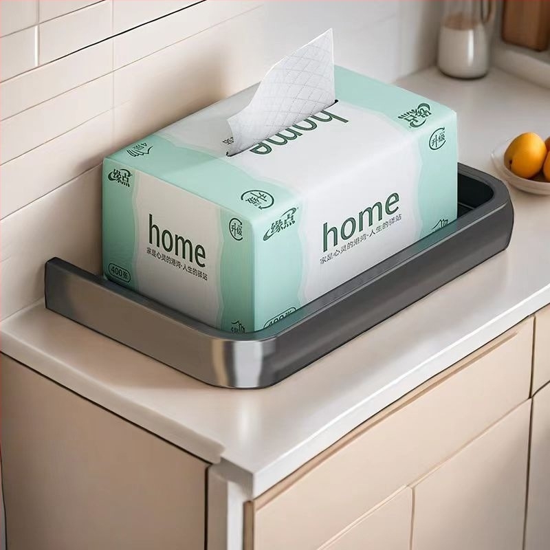 Suport montat pe perete pentru hârtie igienică și raft de depozitare – oțel carbon, formă rotundă, finisaj vopsit, stil Light Luxury, Four Seasons Ai