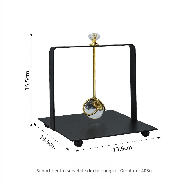 Suport pentru șervețele, din fier, pătrat, finisaj electroplacat, marcă Yiheng, stil creativ