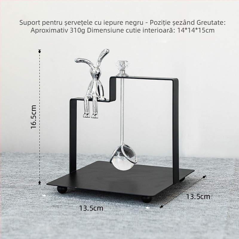 Suport pentru șervețele, din fier, pătrat, finisaj electroplacat, marcă Yiheng, stil creativ