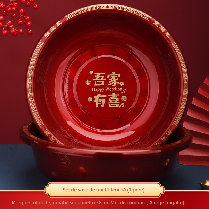 Set de bazine din fier pentru nuntă – pereche pentru zestre și decor, model text, agățare cu bandă adezivă, ambalare standard