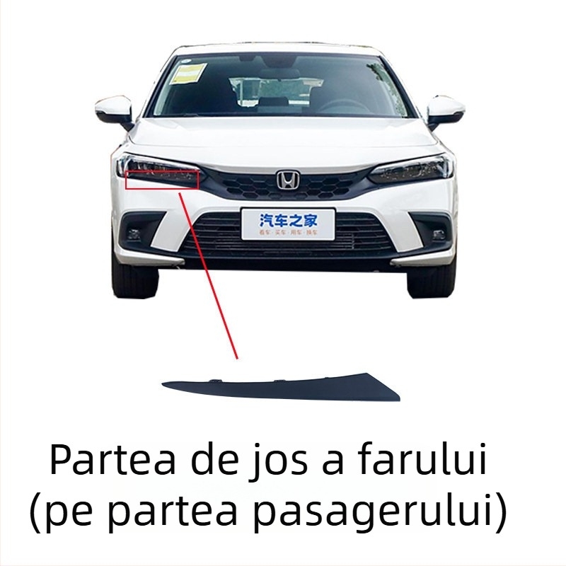 Grilă de radiator cu plasă hexagonală pentru Honda Civic 11-a generație, construcție metalică, compatibilă cu transmisie MT, potrivire originală din fabrică
