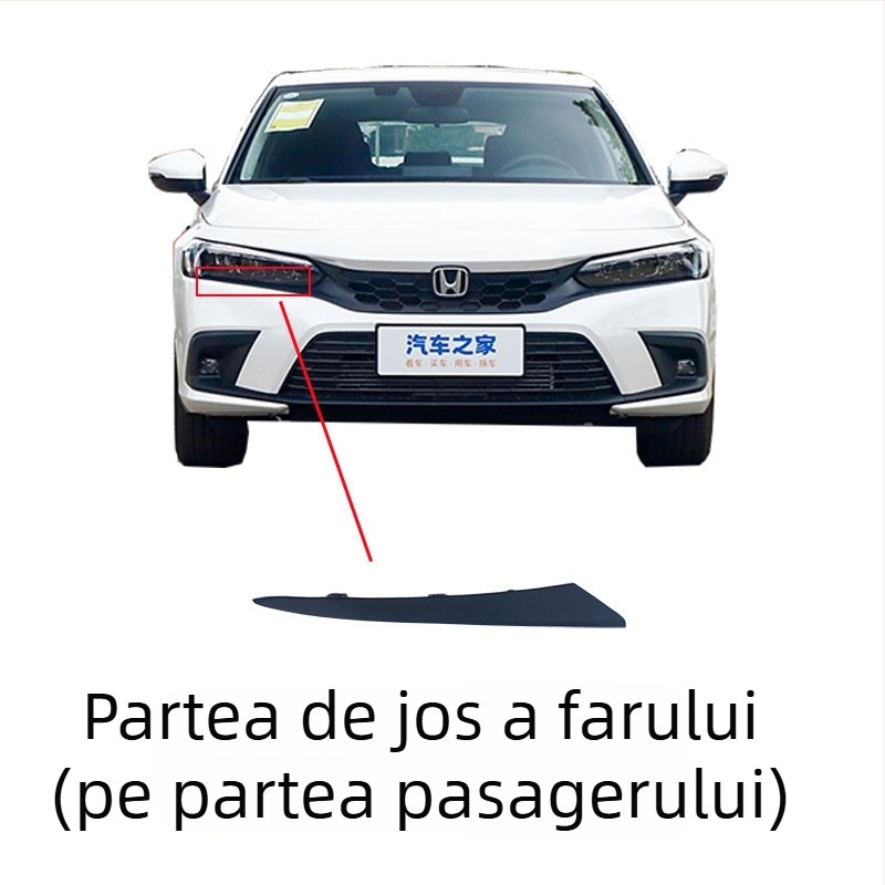 Grilă de radiator cu plasă hexagonală pentru Honda Civic 11-a generație, construcție metalică, compatibilă cu transmisie MT, potrivire originală din fabrică