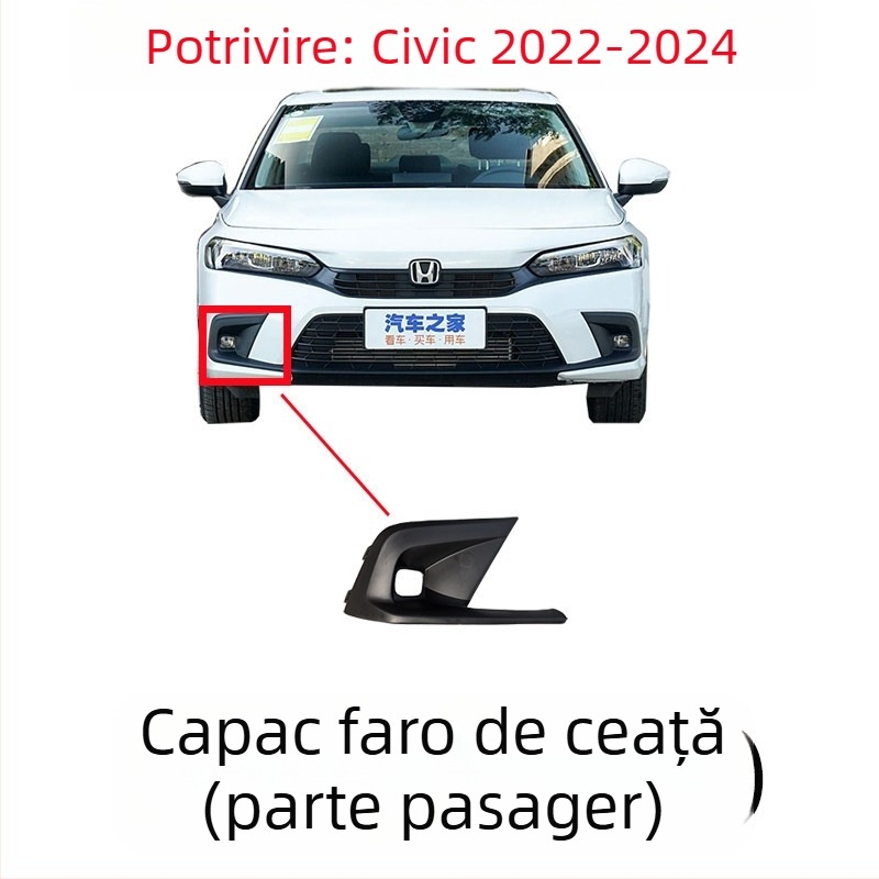 Grilă de radiator cu plasă hexagonală pentru Honda Civic 11-a generație, construcție metalică, compatibilă cu transmisie MT, potrivire originală din fabrică