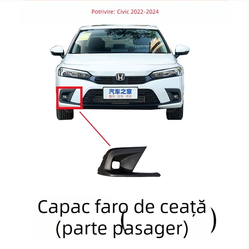 Grilă de radiator cu plasă hexagonală pentru Honda Civic 11-a generație, construcție metalică, compatibilă cu transmisie MT, potrivire originală din fabrică
