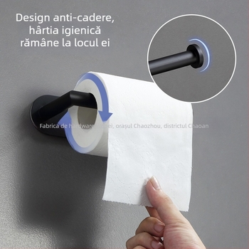 Holder pentru hârtie igienică din oțel inoxidabil, rotund, finisaj lucios, stil modern minimalist, pentru baie