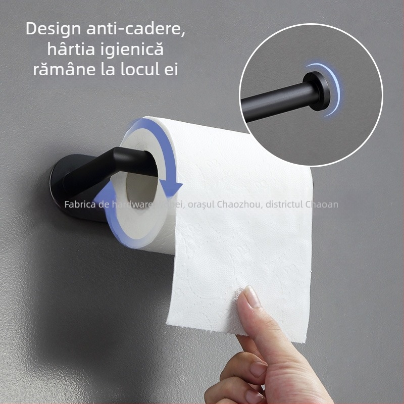 Holder pentru hârtie igienică din oțel inoxidabil, rotund, finisaj lucios, stil modern minimalist, pentru baie