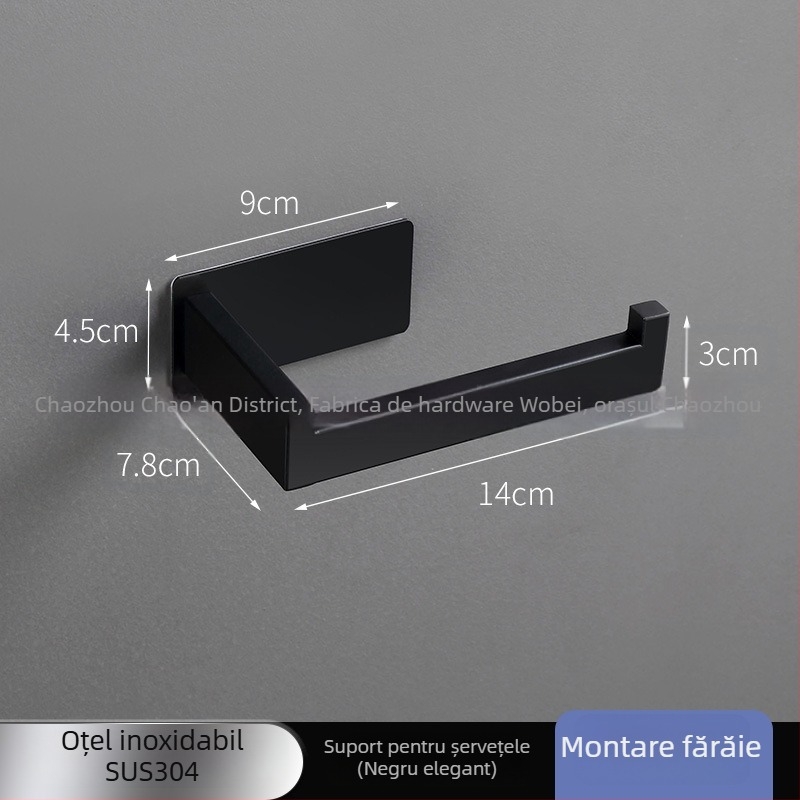 Holder pentru hârtie igienică din oțel inoxidabil, rotund, finisaj lucios, stil modern minimalist, pentru baie