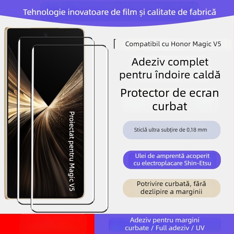 Protecție ecran din sticlă călită pentru Honor Magic V5 și Magic V3, HD, protecție a confidențialității ecranului, anti-amprentă, anti-cădere, auto-reparare