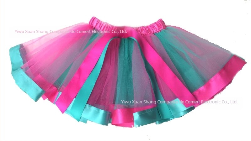 Fustă pentru copii cu croială neregulată – material din nylon; material principal 90% poliester, pentru fete 3–8 ani, vară