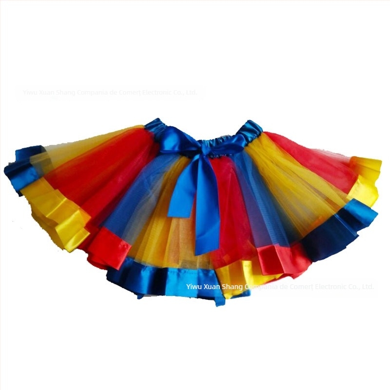 Fustă pentru copii cu croială neregulată – material din nylon; material principal 90% poliester, pentru fete 3–8 ani, vară