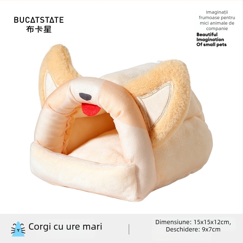 Cuib pentru animale de companie, cald iarna — material: floare de mătase; adăpost de iarnă pentru animale mici