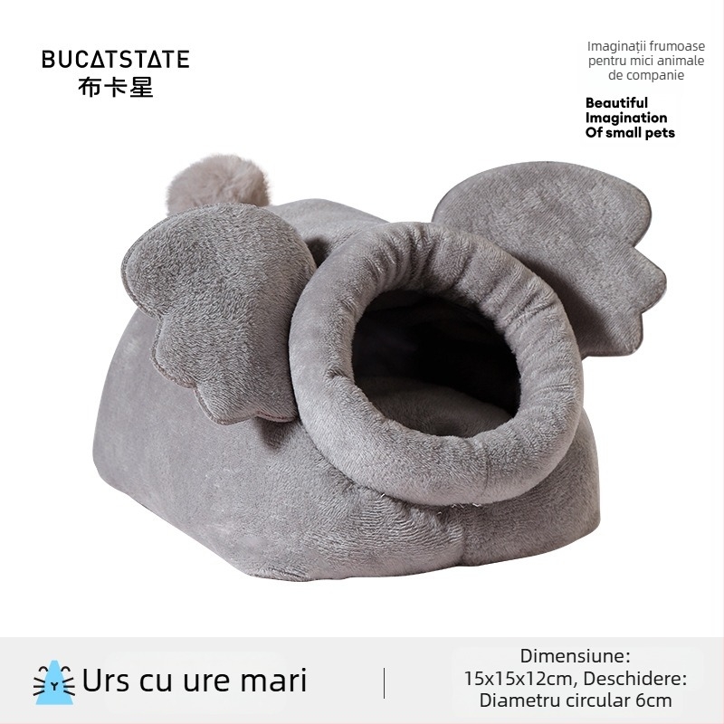Cuib pentru animale de companie, cald iarna — material: floare de mătase; adăpost de iarnă pentru animale mici
