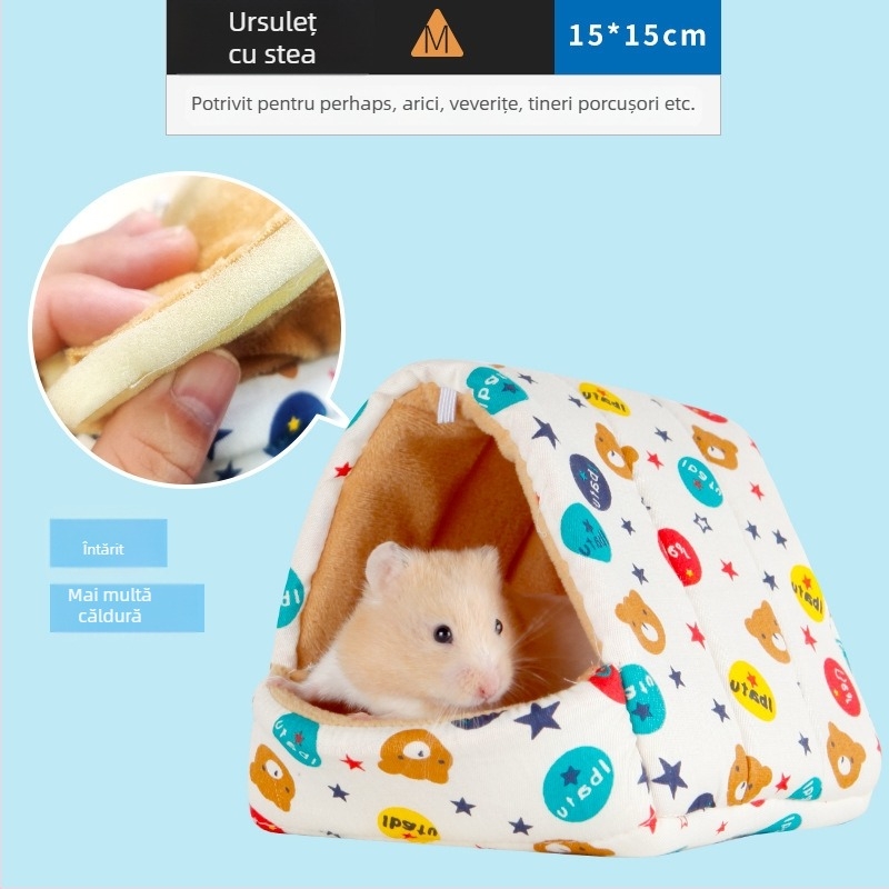 Cuib pentru animale de companie, cald iarna — material: floare de mătase; adăpost de iarnă pentru animale mici