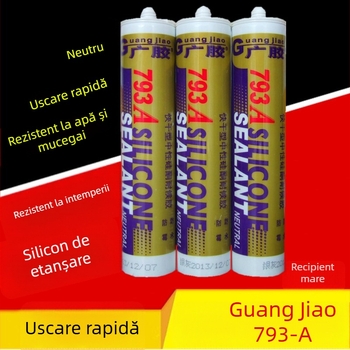 793-A Adeziv siliconic pentru sticlă, uscare rapidă, silicon neutru, sigilant adeziv dur, transparent