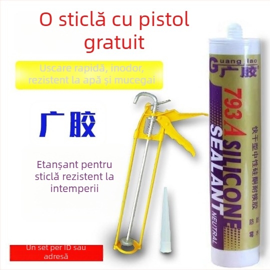 793-A Adeziv siliconic pentru sticlă, uscare rapidă, silicon neutru, sigilant adeziv dur, transparent