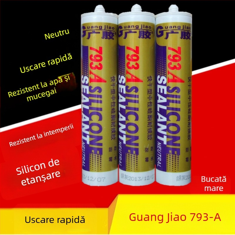 793-A Adeziv siliconic pentru sticlă, uscare rapidă, silicon neutru, sigilant adeziv dur, transparent