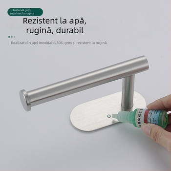 Yong qi suport de hârtie igienică din oțel inoxidabil - montaj pe perete fără găuri, formă pătrată, finisaj șlefuit, vopsire prin pulverizare, stil modern minimalist