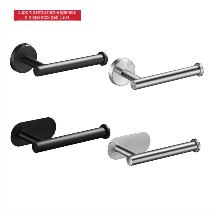 Yong qi suport de hârtie igienică din oțel inoxidabil - montaj pe perete fără găuri, formă pătrată, finisaj șlefuit, vopsire prin pulverizare, stil modern minimalist