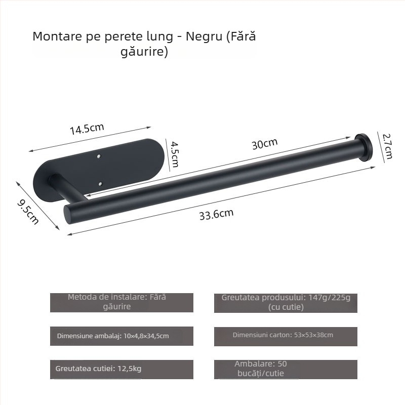 Yong qi suport de hârtie igienică din oțel inoxidabil - montaj pe perete fără găuri, formă pătrată, finisaj șlefuit, vopsire prin pulverizare, stil modern minimalist