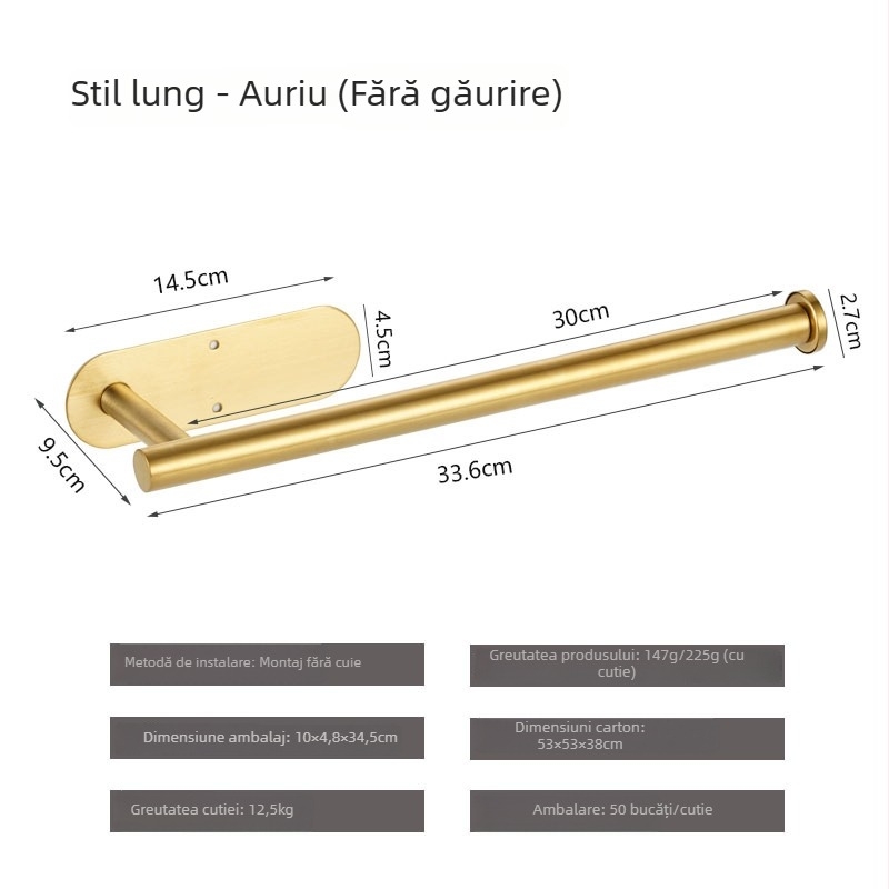 Yong qi suport de hârtie igienică din oțel inoxidabil - montaj pe perete fără găuri, formă pătrată, finisaj șlefuit, vopsire prin pulverizare, stil modern minimalist