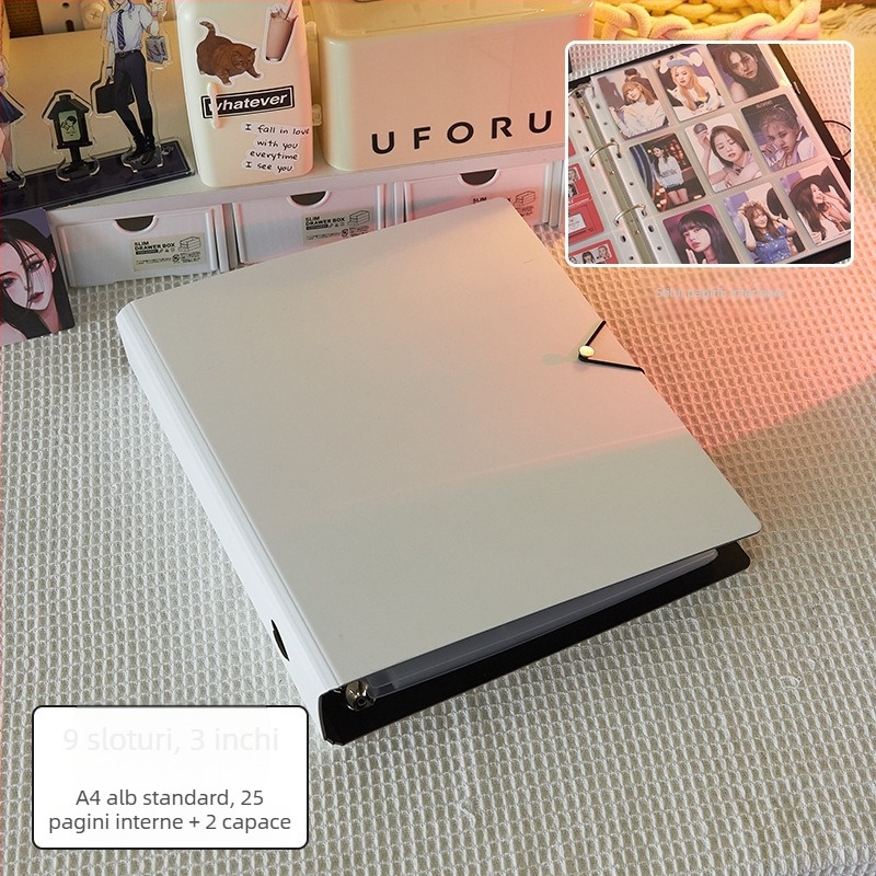 Album pentru carduri și fotografii cu foi detașabile, 50 de pagini, logo tipărit, personalizare disponibilă, Marcă: Cami