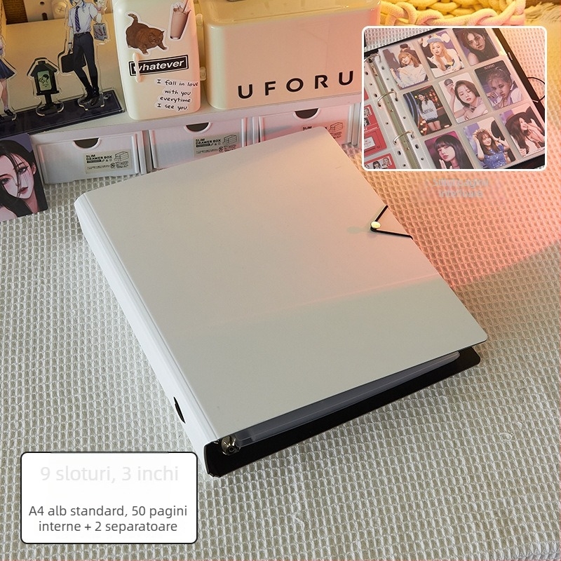 Album pentru carduri și fotografii cu foi detașabile, 50 de pagini, logo tipărit, personalizare disponibilă, Marcă: Cami