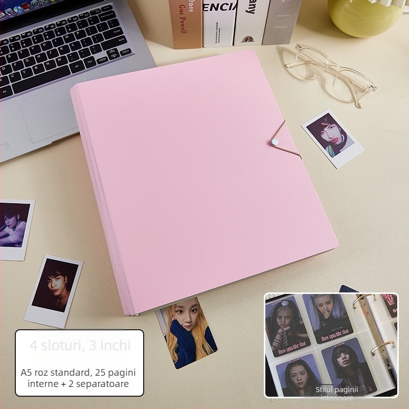 Album pentru carduri și fotografii cu foi detașabile, 50 de pagini, logo tipărit, personalizare disponibilă, Marcă: Cami