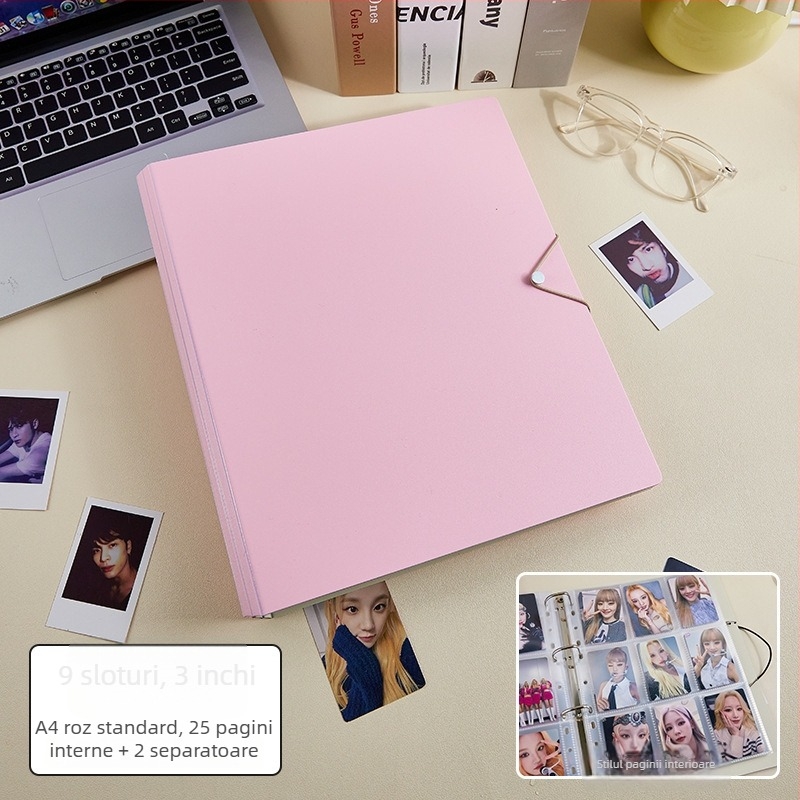 Album pentru carduri și fotografii cu foi detașabile, 50 de pagini, logo tipărit, personalizare disponibilă, Marcă: Cami