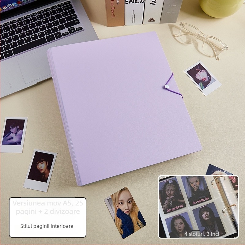 Album pentru carduri și fotografii cu foi detașabile, 50 de pagini, logo tipărit, personalizare disponibilă, Marcă: Cami