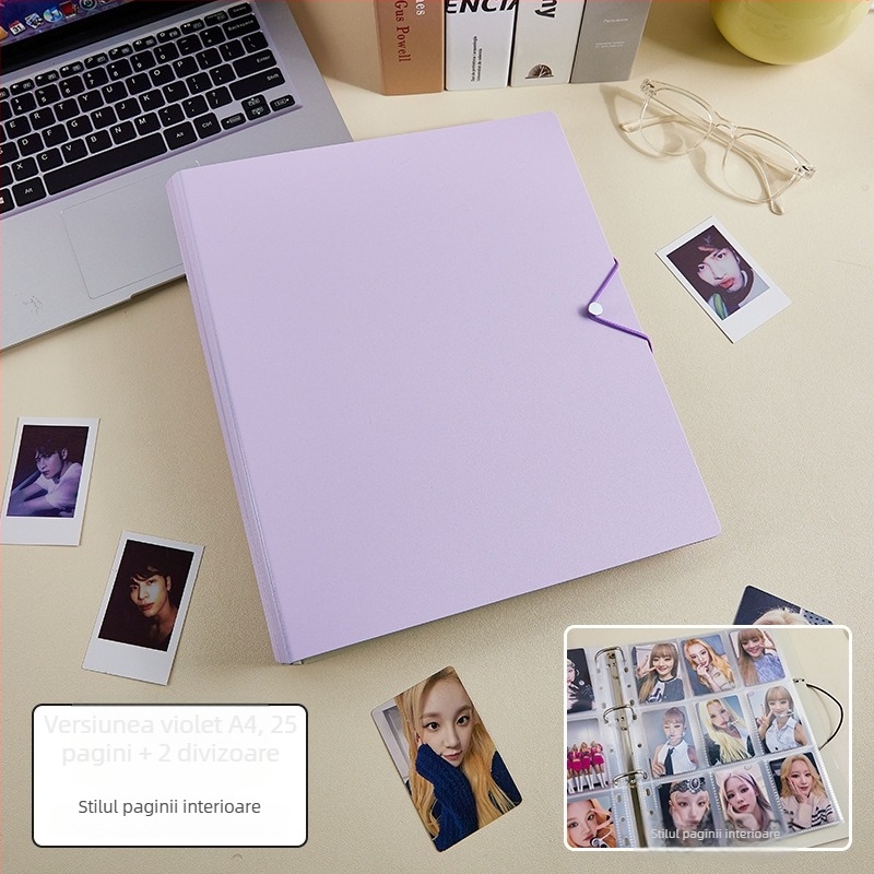 Album pentru carduri și fotografii cu foi detașabile, 50 de pagini, logo tipărit, personalizare disponibilă, Marcă: Cami