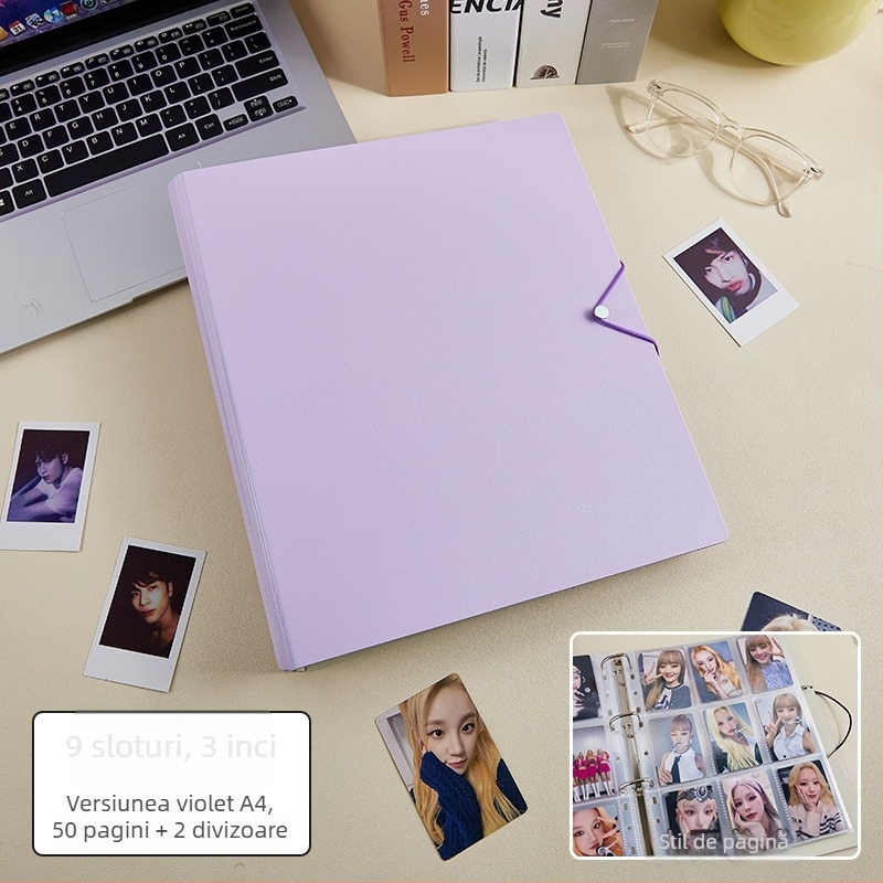 Album pentru carduri și fotografii cu foi detașabile, 50 de pagini, logo tipărit, personalizare disponibilă, Marcă: Cami