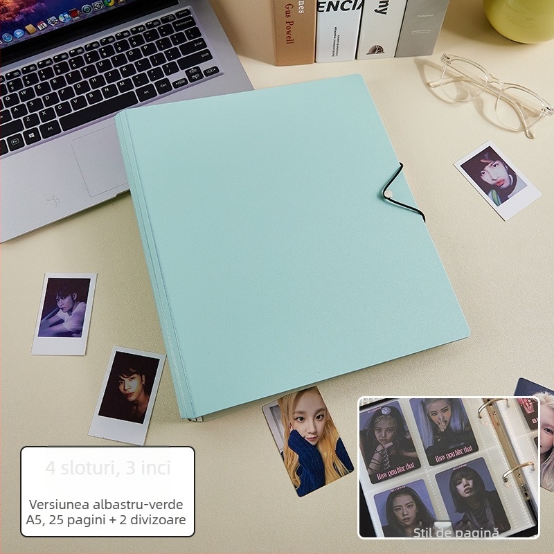 Album pentru carduri și fotografii cu foi detașabile, 50 de pagini, logo tipărit, personalizare disponibilă, Marcă: Cami